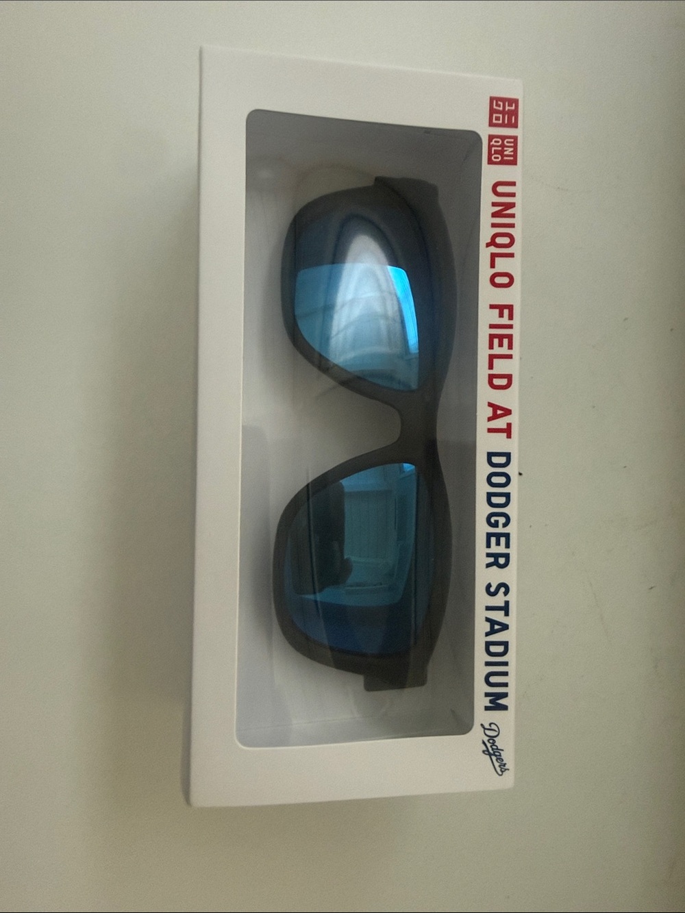 Uniqlo Dodgers Black Frame Sunglasses with Blue Mirror Lenses